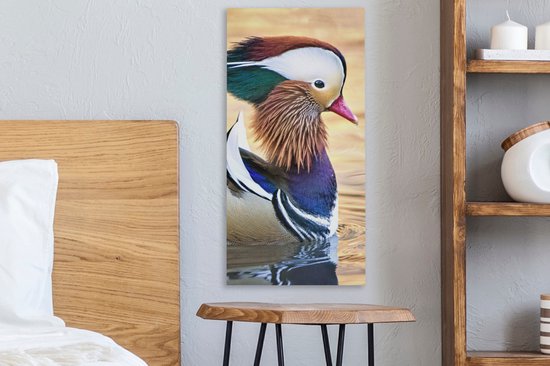 Tableau Peinture Canard - Water - Animal - 20x40 cm - Décoration murale