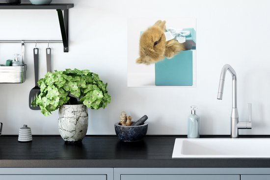 Affiche Lapin - Pastel - Blauw - 30x30 cm