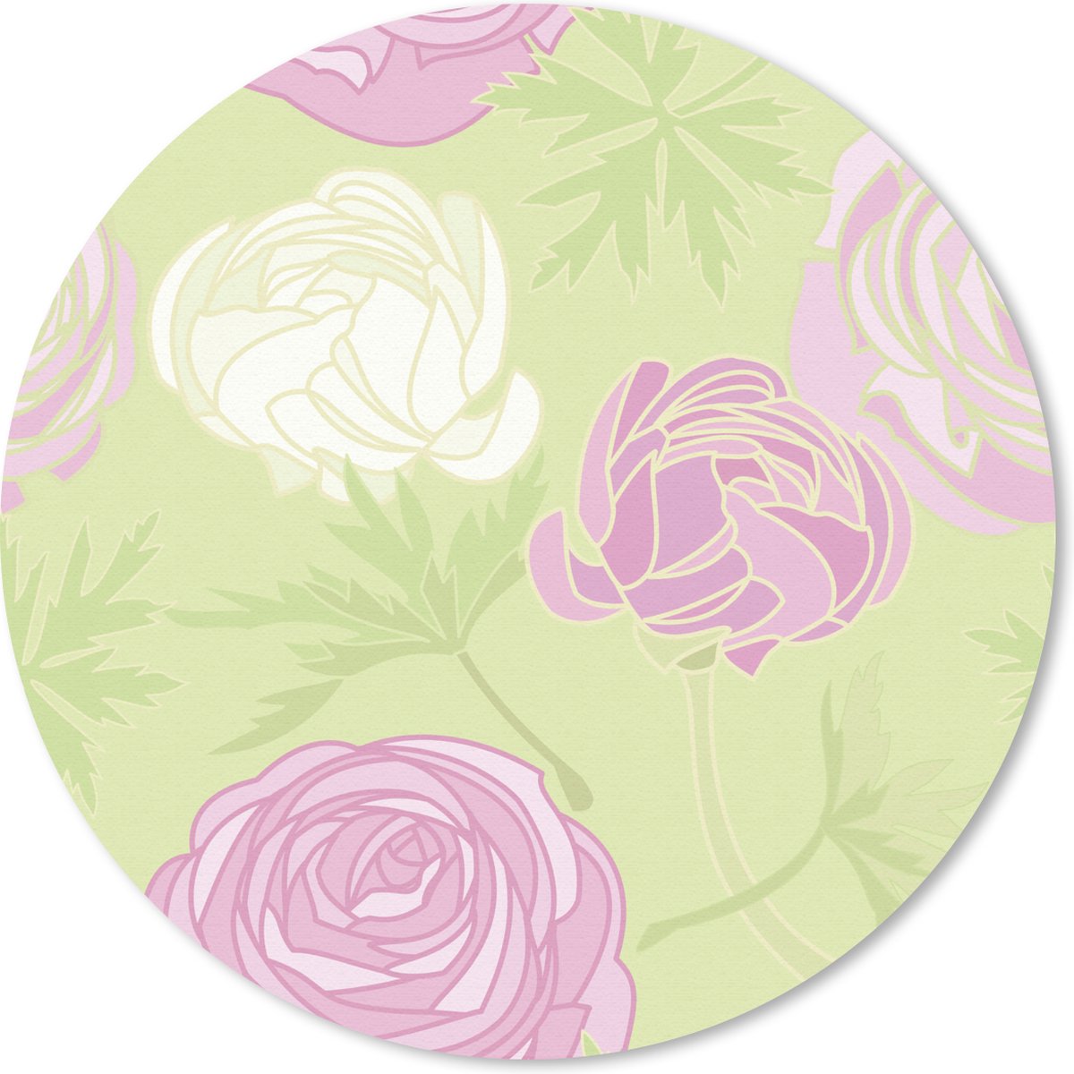 Muismat rond 30x30 cm - Mousepad Roos - Pastel - Patronen - Ronde muismatten