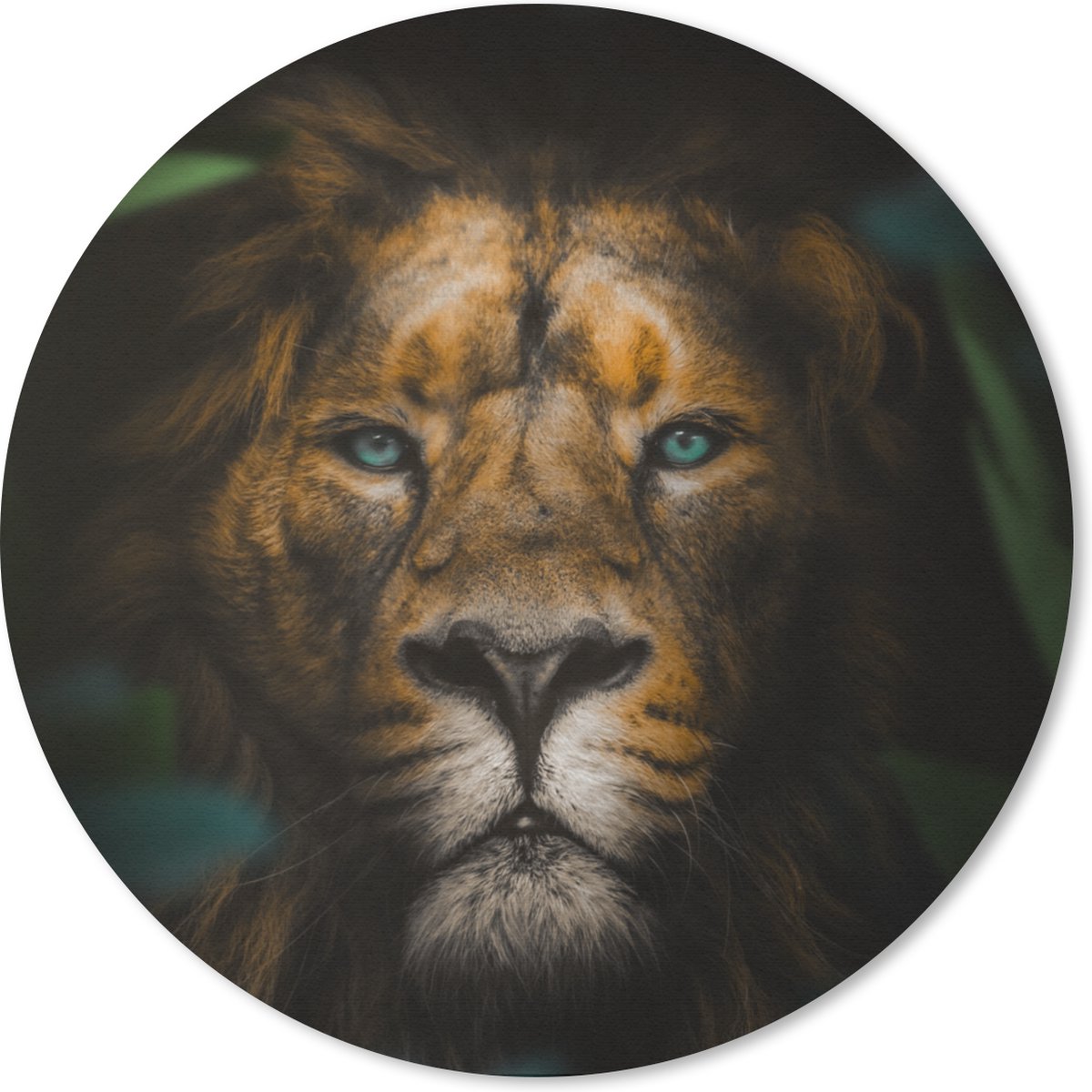 Muismat rond 20x20 cm - Mousepad Dieren - Leeuw - Wilde dieren - Ronde muismatten