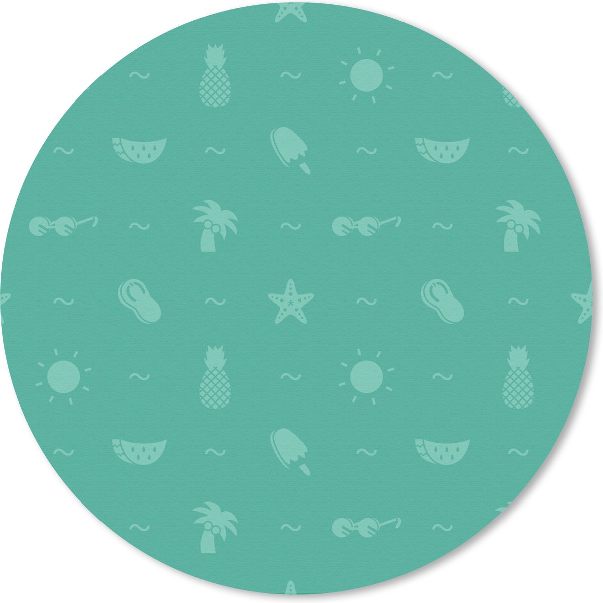 Muismat rond 30x30 cm - Mousepad Zomer - Patroon - Groen - Ronde muismatten