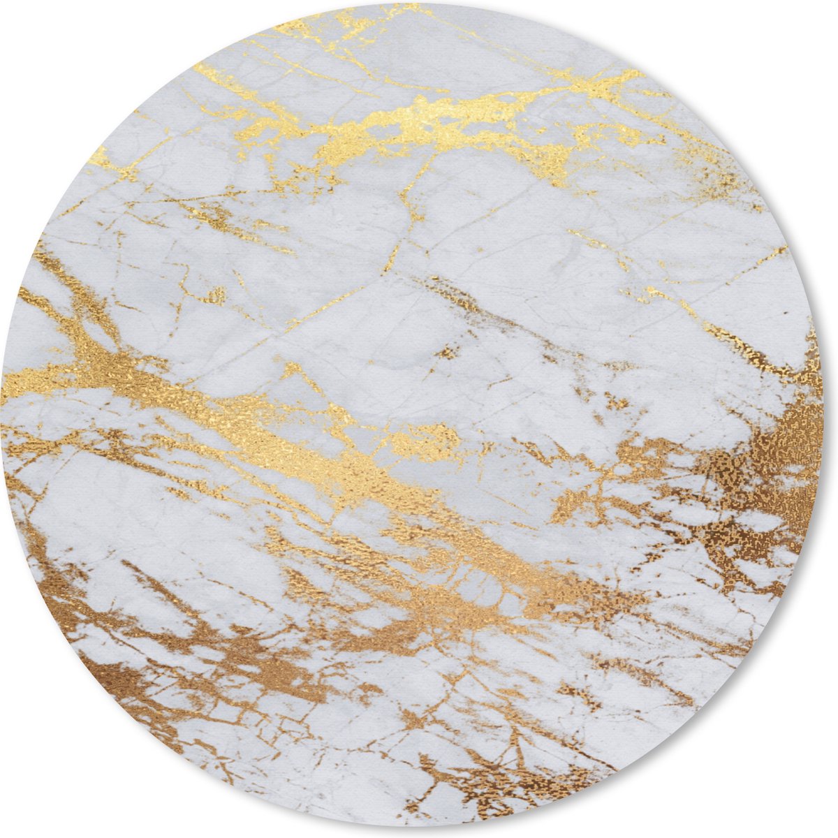 Muismat rond 30x30 cm - Mousepad Marmer - Patronen - Goud - Ronde muismatten