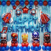 Avengers 62 Delig  - decoratie - verjaardag - feest -  Avengers Thema superhelden - Verjaardag Decoratie Versiering – Feestpakket met ballonnen - Slingers - Vlaggenlijn happy birth