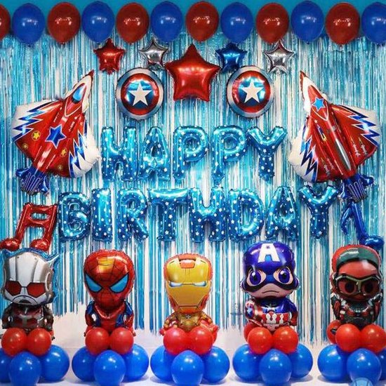 Garçons Super Héros des Avengers Rouge Jaune Bleu 11" Latex Fête d'Anniversaire ballons 