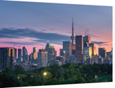 Skyline van Toronto stad en CN Tower bij zonsondergang - Foto op Dibond - 60 x 40 cm