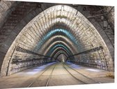 Belichte tunnel in Bratislava - Foto op Dibond - 90 x 60 cm