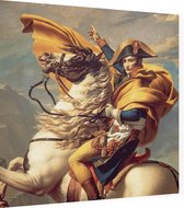 Napoleon steekt de Alpen over, Jacques-Louis David - Foto op Dibond - 60 x 60 cm