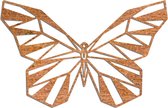 Cortenstaal wanddecoratie Butterfly 2.0 - Kleur: Roestkleur | x 100 cm
