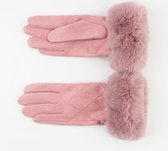 Handschoenen furr - Vintage roze