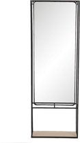 Wandspiegel 40*15*115 cm Zwart Ijzer, Glas, Hout Rechthoek Grote Spiegel Muur Spiegel Wand Spiegel