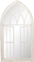 Wandspiegel 64*4*118 cm Wit Ijzer, Glas Rechthoek Grote Spiegel Muur Spiegel Wand Spiegel