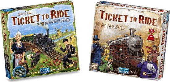 Afbeelding van het spel Spellenbundel - Ticket to Ride - 2 Stuks - USA (Basisspel) & Uitbreiding Nederland