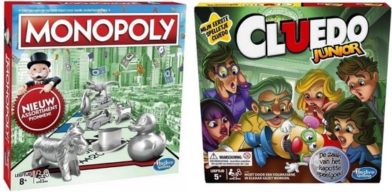 Afbeelding van het spel Spellenbundel - 2 Stuks - Monopoly Classic & Cluedo Junior