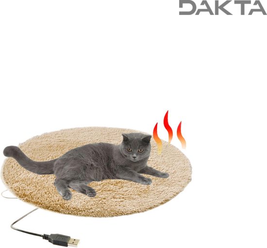 Systematisch bezoek paperback Dakta® Elektrische deken huisdier | Ø 40cm | Hondenkussen | USB plug |  Katten kussen |... | bol.com
