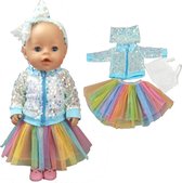 Dolldreams | Poppen Kleding | Tutu, Hemdje en Glitterjasje | Geschikt voor Babyborn