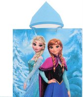 Frozen badponcho - blauw - Anna en Elsa badponcho - 110 x 55 cm.