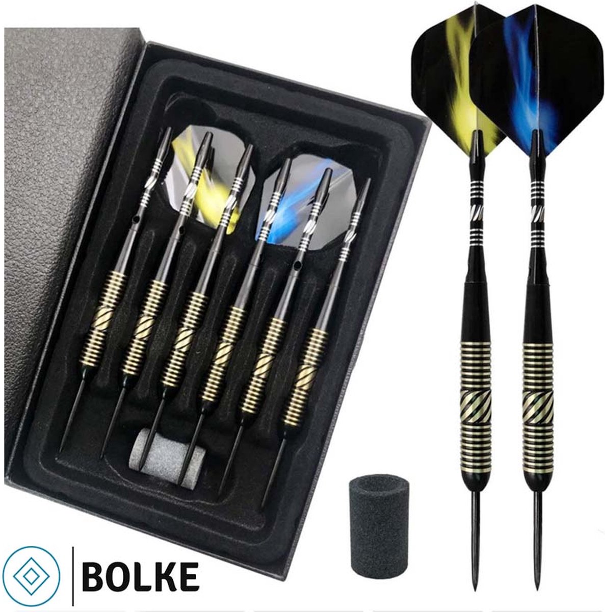 Bolke® - Dartpijlen - Dartpijlen 23 gram - Dart flights - Dartpijlen set van 6 stuks - Hoge kwaliteit - giftbox - Luxe dartpijlen - Bolke®