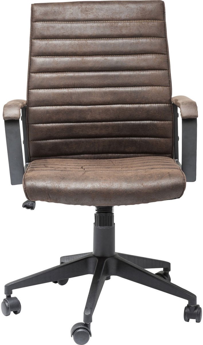 Kare Design Labora Low Bureaustoel - Lage Rugleuning - Bruin Vintage Kunstleer