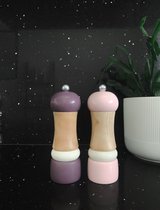 Pepermolen / Zoutmolen / Roze en Paars / Hout Peper / Zout Kruiden Molen / Set van 2