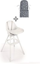 Kinderstoel - Wit - Eetstoel - Met stoelverkleiner - Hoge kinderstoel met blad - Kinderzetel - Kinderbank - Peuterstoeltje - Kinderstoeltje voor kind - Stoelverkleiner voor kinderstoel - Comb