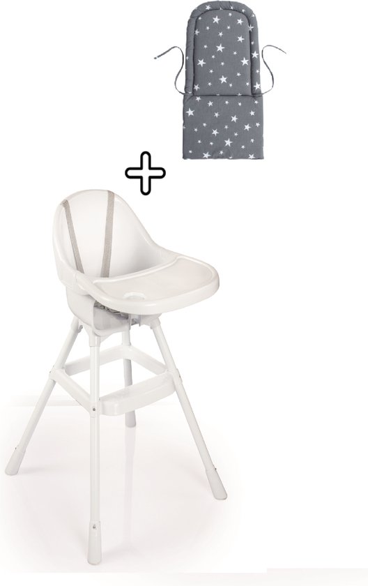zondag Het is goedkoop Geheugen Kinderstoel - Wit - Eetstoel - Met stoelverkleiner - Hoge kinderstoel met  blad -... | bol.com