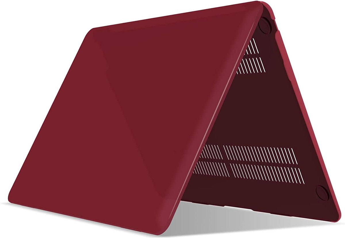 MacBook Air Hard Case - Hardcover Shock Proof Hardcase Hoes Macbook Air 2020/2021 A1932/A2179/A2337 Cover - Cherry Red