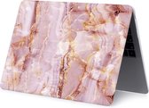 MacBook Air Hard Case - Hardcover Shock Proof Hardcase Hoes Macbook Air 2020/2021 A1932/A2179/A2337 Cover - Marble Pink