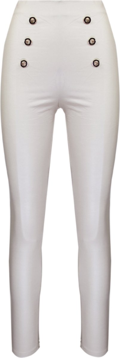 Legging Kelsey Imitatie Leren Broek Hoge Tailleband Gevoerde Legging Beige . bol