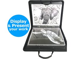 Zieler Portfolio Map A3 - Presentatiemap - Tekenmap met 5 Sleeves - Showmap en Draagmap in 1 door Uitneembare Ringband - Sorteermap/Opbergmap