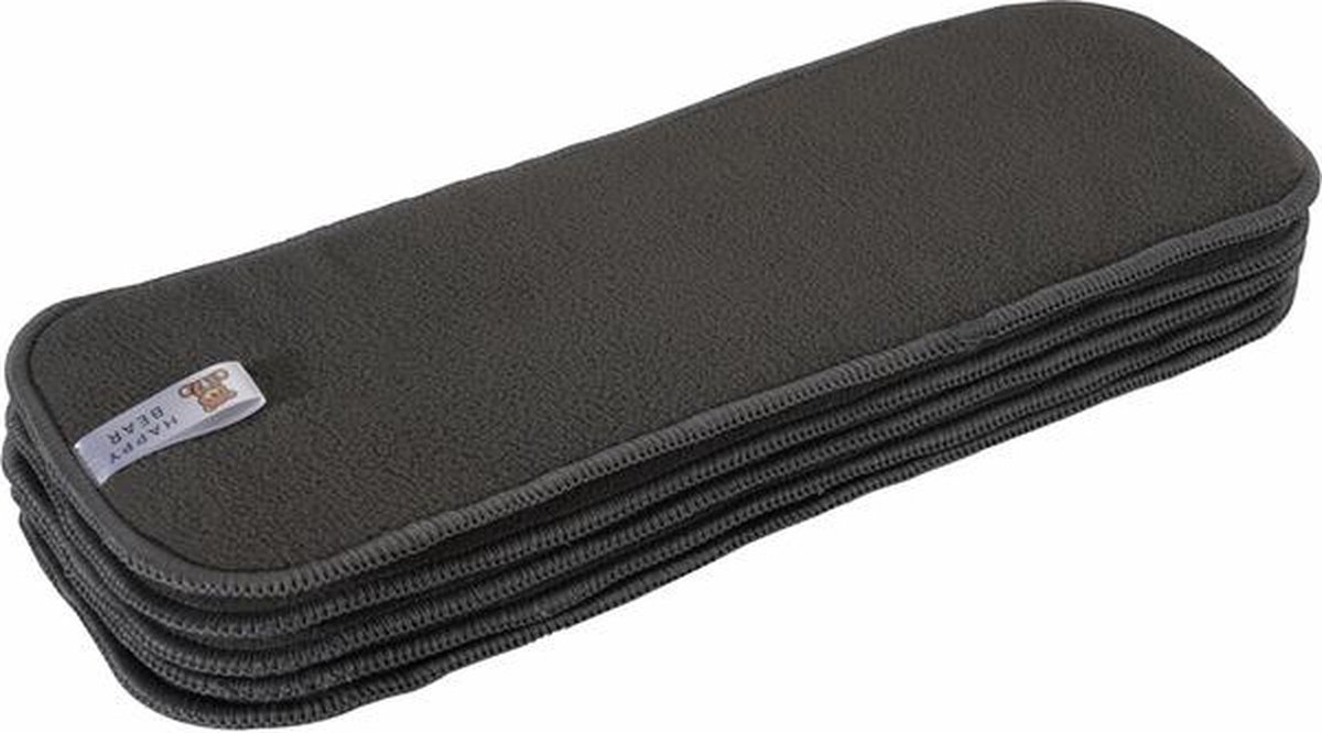 Goedkoopste HappyBear | Charcoal booster set - 4 stuks | Wasbare luiers | Inleggers