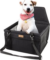 Opvouwbare autostoel hond – 40x30cm Inclusief opbergtak en E-Book – Hondenmand auto – Autozitje hond – Hondenstoel auto – Autobench voor hond en kat – Zwart