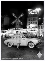 metalen wandbord Renault Dauphine Moulin rouge 15x21 cm