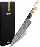 Shinrai Japan™ - Special Edition - Diamond Epoxy Bijoux - Couteau de Chef 23 cm - Couteaux de chef de Chef - Couteaux de Chef Japonais - Couteaux de chef - Couteau Damas - Couteaux Japonais - Couteau de Cuisine - Livré dans un coffret cadeau de luxe