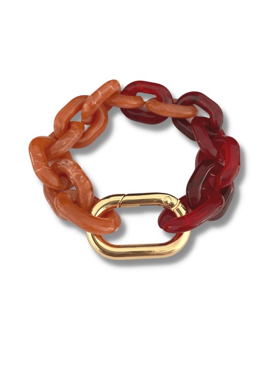 Zatthu Jewelry - N21AW369 - Hiba oranje rode armband van resin