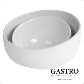 Serveerschaal diam. 12cm. Organic Stoneware 'GASTRO' kleur off-white 12 set à 4 stuks