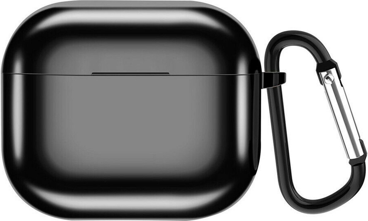 Shieldcase Case - beschermhoes geschikt voor Airpods 3 Metallic TPU case - hoesje geschikt voor Airpods 3 hoesje - optimale bescherming - zwart