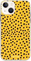 iPhone 13 Mini hoesje TPU Soft Case - Back Cover - POLKA / Stipjes / Stippen / Oker Geel