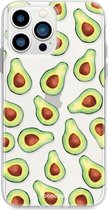 Fooncase Hoesje Geschikt voor iPhone 13 Pro Max - Shockproof Case - Back Cover / Soft Case - Avocado