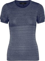 VERO MODA T-SHIRT DAMES ALIZ NECK  BLAUW M
