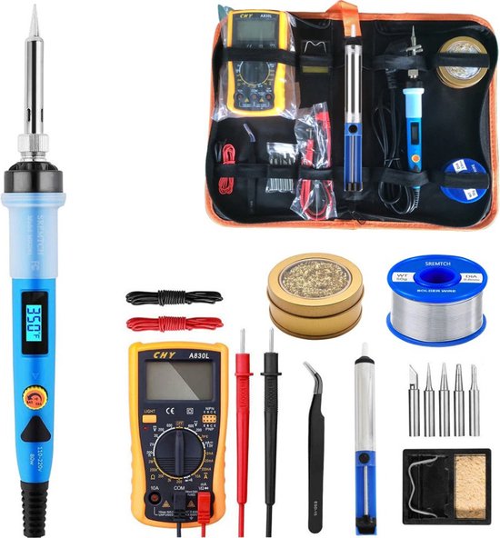 Soldeerbout Voor Kunststof, LCD, 100 W, Temperatuur Instelbaar Van 200 Tot 600 °C, Lasapparaat, Kit Met 40 Soldeerstaafjes Voor Autobumpers, Reparaties (Blauw