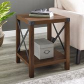 Nancy's Bongo Barn Door Side Table - Modern - Grijs Gewassen, Rustiek Eiken, Wit Eiken - Hout - 55,88 cm x 45,72 cm x 45,72 cm