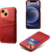 Apple iPhone 13 Mini Back Cover | Pu Leren Telefoonhoesje | Wallet | Rood