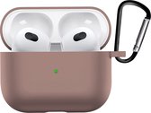 AirPods 3 Hoesje Silicone Case - AirPods 3 Case Beige Siliconen Hoes - AirPods 3 Hoes Cover - Beige