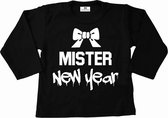 Shirt met tekst oud en nieuw-Mister New Year-T-shirt zwart nieuwjaar kind-Maat 98