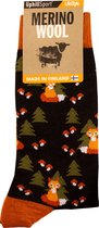 UphillSport Lifestyle Merino Sokken Fox-Zwart Unisex Crew Light