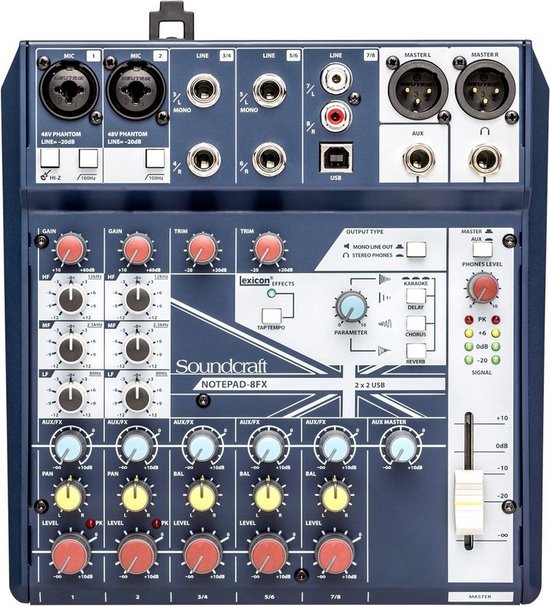 Foto: Soundcraft notepad 8fx 8 channel compact mixer with effects usb soundeffect mixer muziek mixer