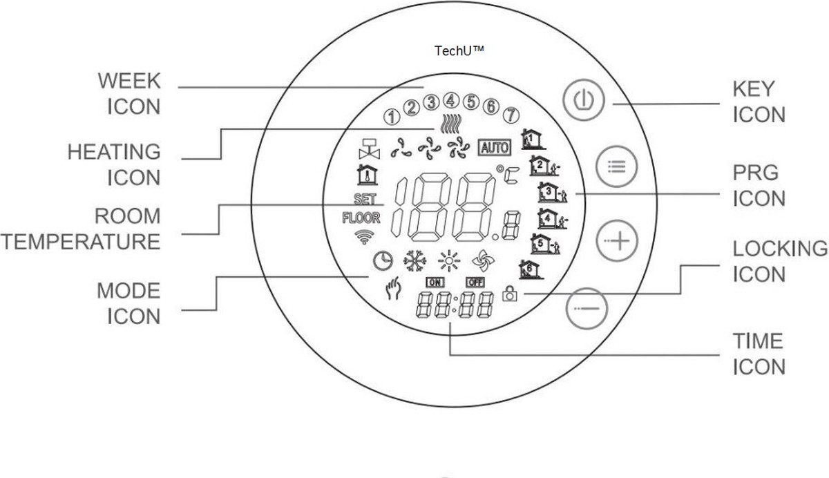 TechU Smart Thermostaat Round - Alleen voor Gas Boiler thumbnail 4