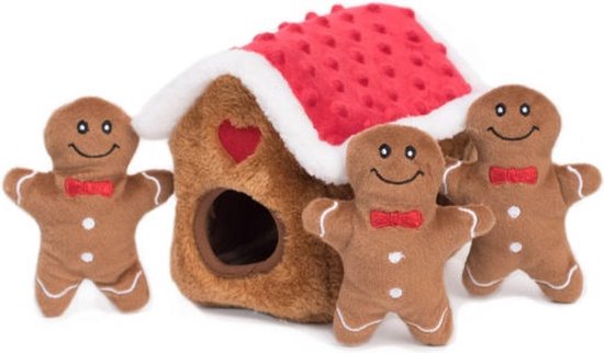 Zippy Paws - Intelligentie spel - Speelgoed hond - Honden - Puzzel – Kerst - Kerstmis - Kerstfeest - Huisje - Kersthuisje - Gingerbread