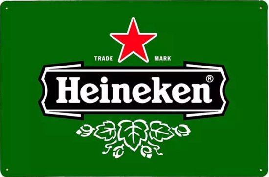 Heineken Logo Reclamebord van metaal METALEN-WANDBORD - MUURPLAAT - VINTAGE  - RETRO -... | bol.com