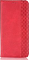 Luxe retro rood agenda book case hoesje Motorola Moto E20 / E40